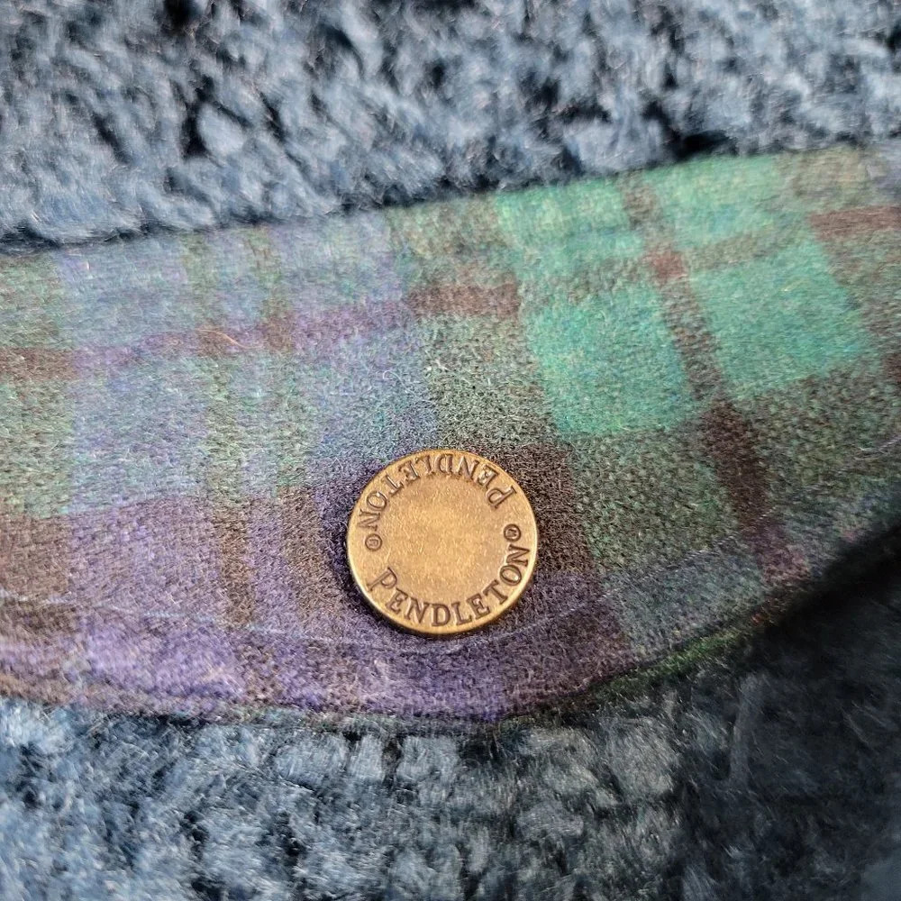 Pendleton Sherpa Full Zip Jacket Women Small Pockets Barn Coat Chore Cottagecore - Picture 4 of 16